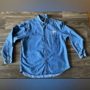 Denim Long Sleeve Shirt By Sierra Pacific Men's L